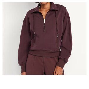 Fleece Half-Zip Sweatshirt With Zip Pockets Brand New Sealed L Tall